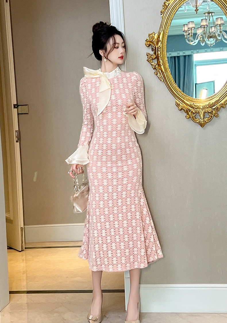 【JY.上品】 2025秋冬新品 優しい マーメイド リボン ドレス パーティー キャバ 大人 同窓会 披露宴 卒業式 結婚式 演奏会 ウェディング 二次会 メガ割