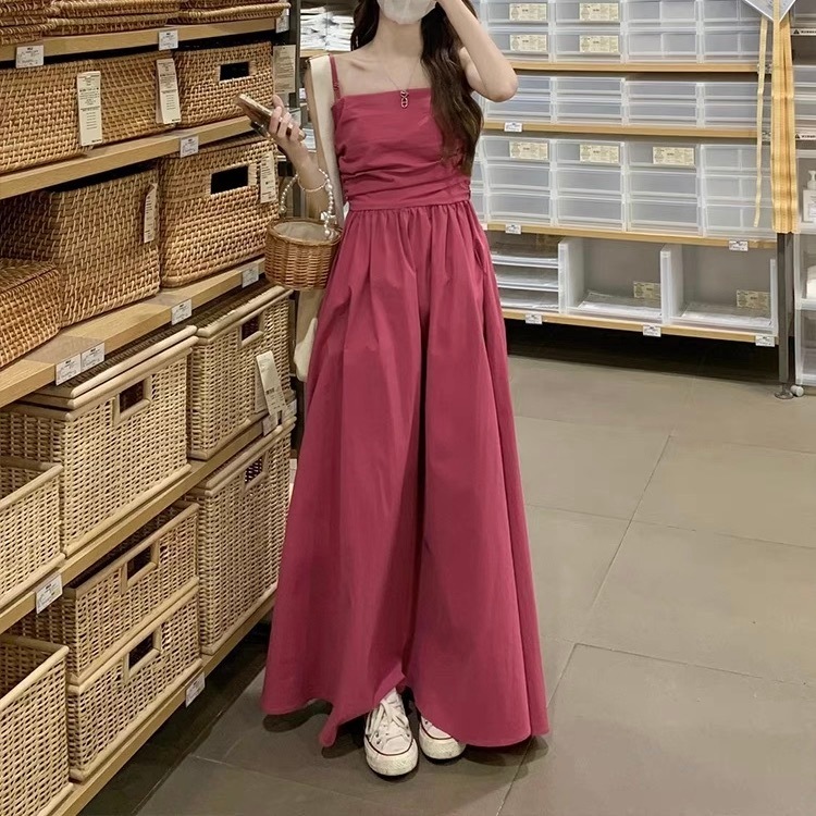 レディース ワンピース フレア マキシ 袖なし ノースリーブ Aライン フェミニン リボン ウエストマーク ハイウエスト かわいい 大人可愛い きれいめ シンプル 上品 おしゃれ レトロ こなれ感