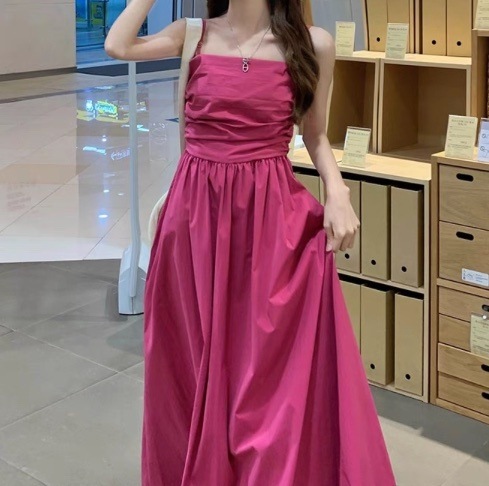 レディース ワンピース フレア マキシ 袖なし ノースリーブ Aライン フェミニン リボン ウエストマーク ハイウエスト かわいい 大人可愛い きれいめ シンプル 上品 おしゃれ レトロ こなれ感