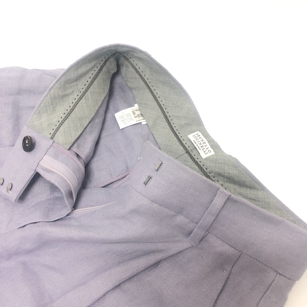 Brunello Cucinelli ブルネロクチネリ パンツ ワイドパンツ ワイド パンツ 長ズボン リネン パープル