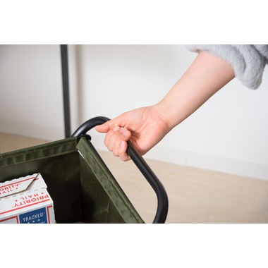 バスケットワゴン 折りたたみ キャスター付き ランドリー キッチン サイドワゴン 棚付き スチール グリーン ベージュ ブラック MIP-83