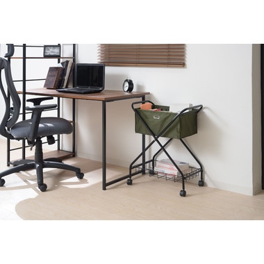 バスケットワゴン 折りたたみ キャスター付き ランドリー キッチン サイドワゴン 棚付き スチール グリーン ベージュ ブラック MIP-83