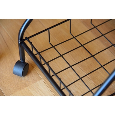 バスケットワゴン 折りたたみ キャスター付き ランドリー キッチン サイドワゴン 棚付き スチール グリーン ベージュ ブラック MIP-83