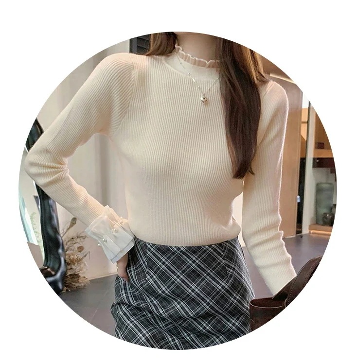 パール付き 袖フレア トップス リブニット レース 長袖 ゆったり 楽ちん カジュアル あったか 暖か レディースファッション 代 30代 40代 50代 60代 ワンピスター パール付き 袖フレア トップス リブニット レース 長袖 ゆったり 楽ちん カジュアル あったか 暖か レディースファッション 代 30代 40代 50代 60代 ワンピスター