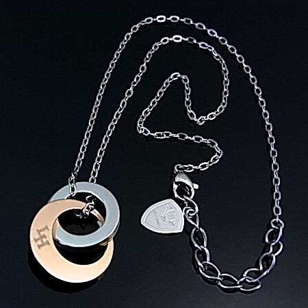 LION HEART/ステンレスアクセ レディース 2連リングトップ ネックレス 04N153SL LION HEART/ステンレスアクセ レディース 2連リングトップ ネックレス 04N153SL