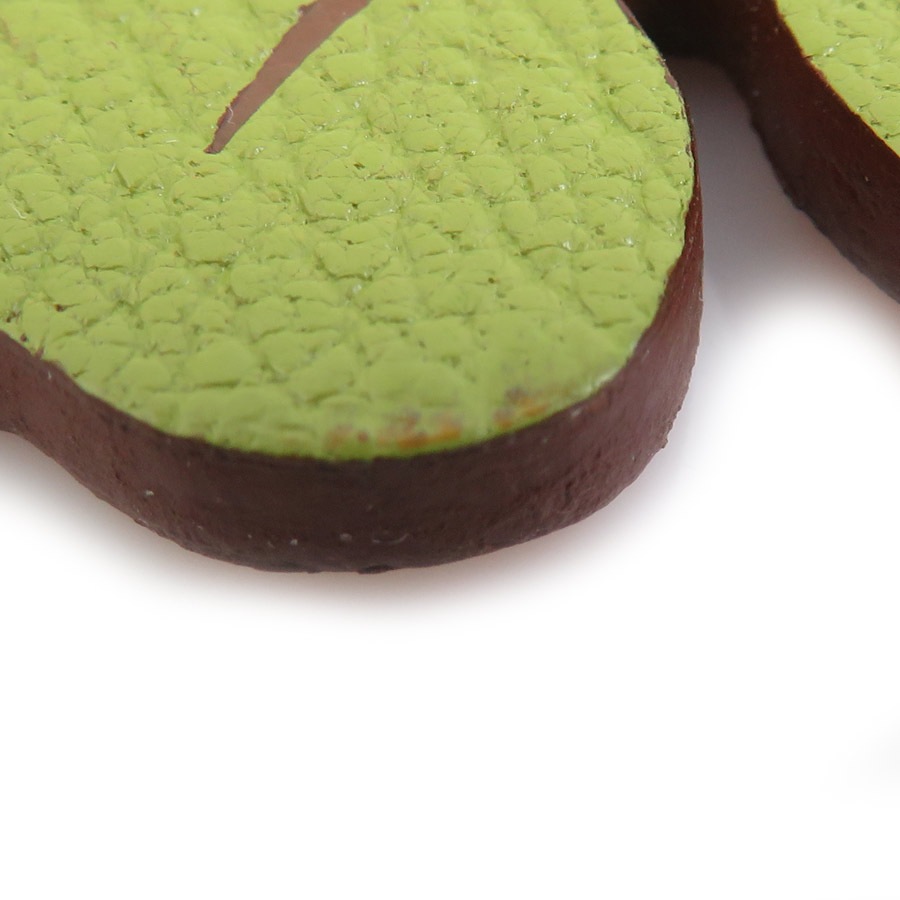 エルメス HERMES チャーム クローバー レザー/シルバー925 グリーン/オレンジ/シルバー ユニセックス e60790n