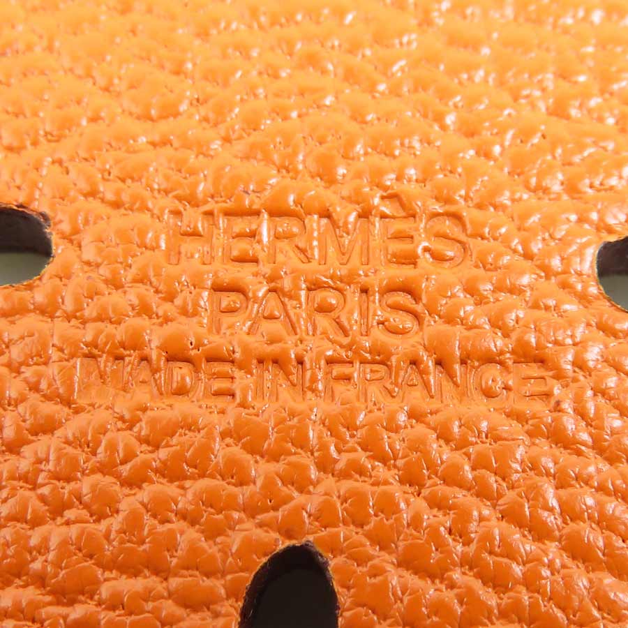 エルメス HERMES チャーム クローバー レザー/シルバー925 グリーン/オレンジ/シルバー ユニセックス e60790n