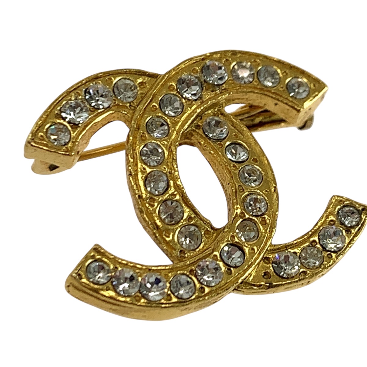 ヴィンテージ ココマーク ラインストーン ゴールド メッキ ブローチ レディース 504283