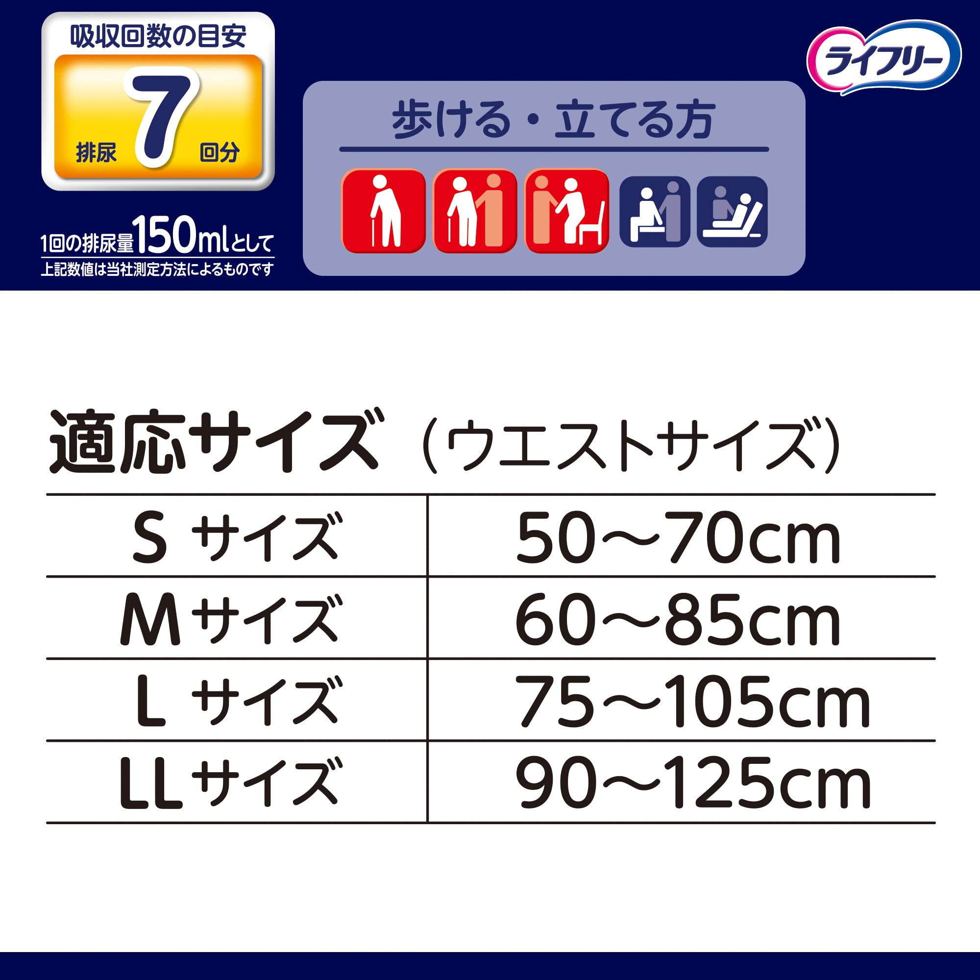 ライフリー パンツタイプ 尿とりパッドなしでも長時間安心パンツ Lサイズ 48枚(12枚×4) 7回吸収 【認知症の方にも安心】【ケース品】