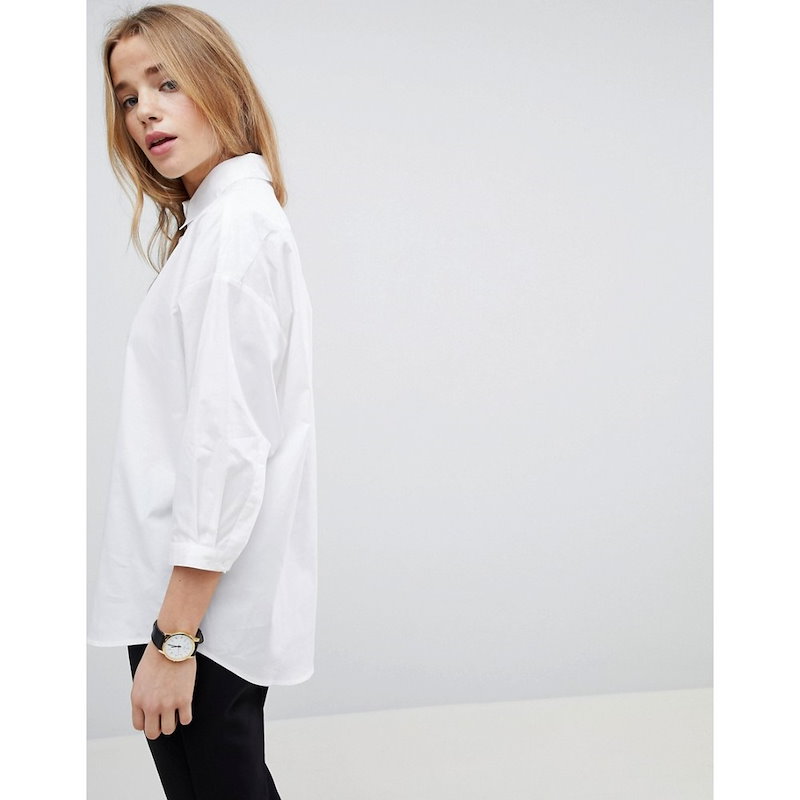 エイソス レディース トップス ブラウス・シャツ【ASOS Girlfriend Shirt】White エイソス レディース トップス ブラウス・シャツ【ASOS Girlfriend Shirt】White
