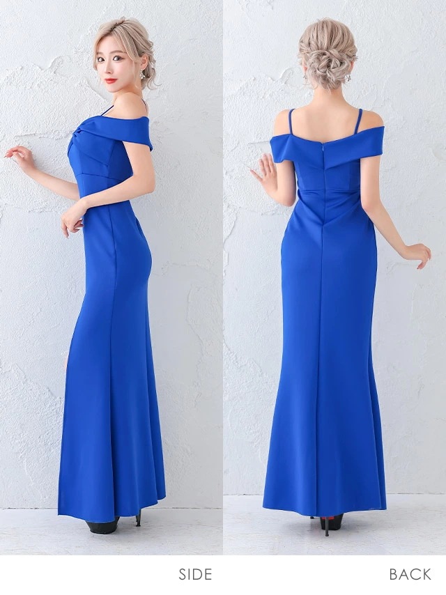 ロングドレス キャミドレス オフショルダー スリット キャバ ドレス