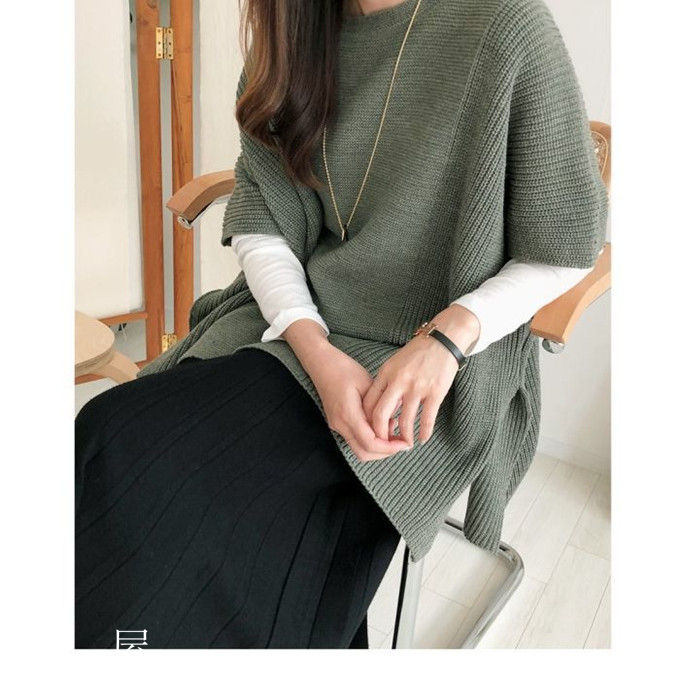 ニットベスト レディース レイヤード ラウンドネック トップス セーター 半袖 チュニック ロング スリット 重ね着 お尻が隠れる ケーブルニット 体型カバー 秋冬 新作 ニットベスト レディース レイヤード ラウンドネック トップス セーター 半袖 チュニック ロング スリット 重ね着 お尻が隠れる ケーブルニット 体型カバー 秋冬 新作