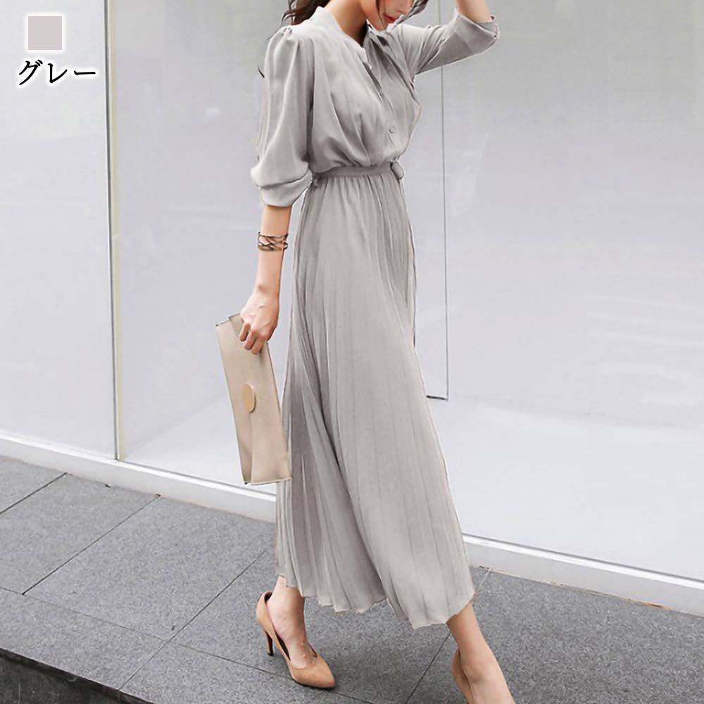 ワンピース レディース パフスリーブプリーツワンピース 前開き おしゃれ スカート かわいい きれいめ ロング 春 黒 白 長袖 体感 冬 厚手 Aライン トップス アウトドア 大人 韓国 40代 秋 ワンピース レディース パフスリーブプリーツワンピース 前開き おしゃれ スカート かわいい きれいめ ロング 春 黒 白 長袖 体感 冬 厚手 Aライン トップス アウトドア 大人 韓国 40代 秋