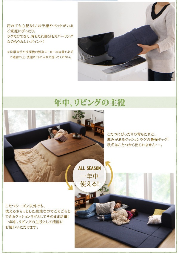 年中清潔 フロアソファになる洗えるクッションラグ 小 200174 レッド 年中清潔 フロアソファになる洗えるクッションラグ 小 200174 レッド