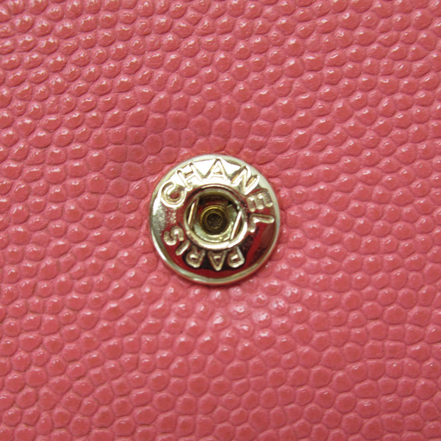 シャネル CHANEL 長財布 ココマーク キャビアスキンレザー ピンク レディース w0655a