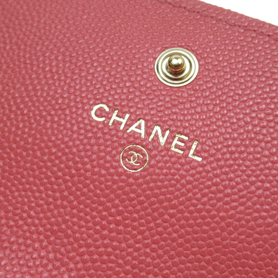 シャネル CHANEL 長財布 ココマーク キャビアスキンレザー ピンク レディース w0655a