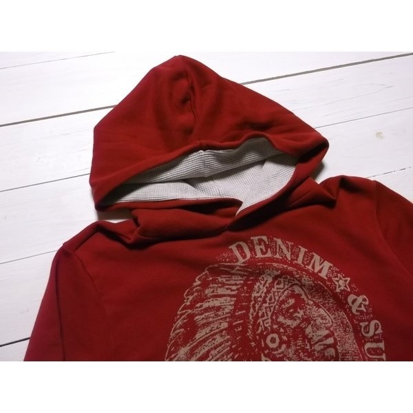 LA直輸入 デニム＆サプライ メンズ プリント スウェットパーカ レッド print sweat parka ラルフ 013