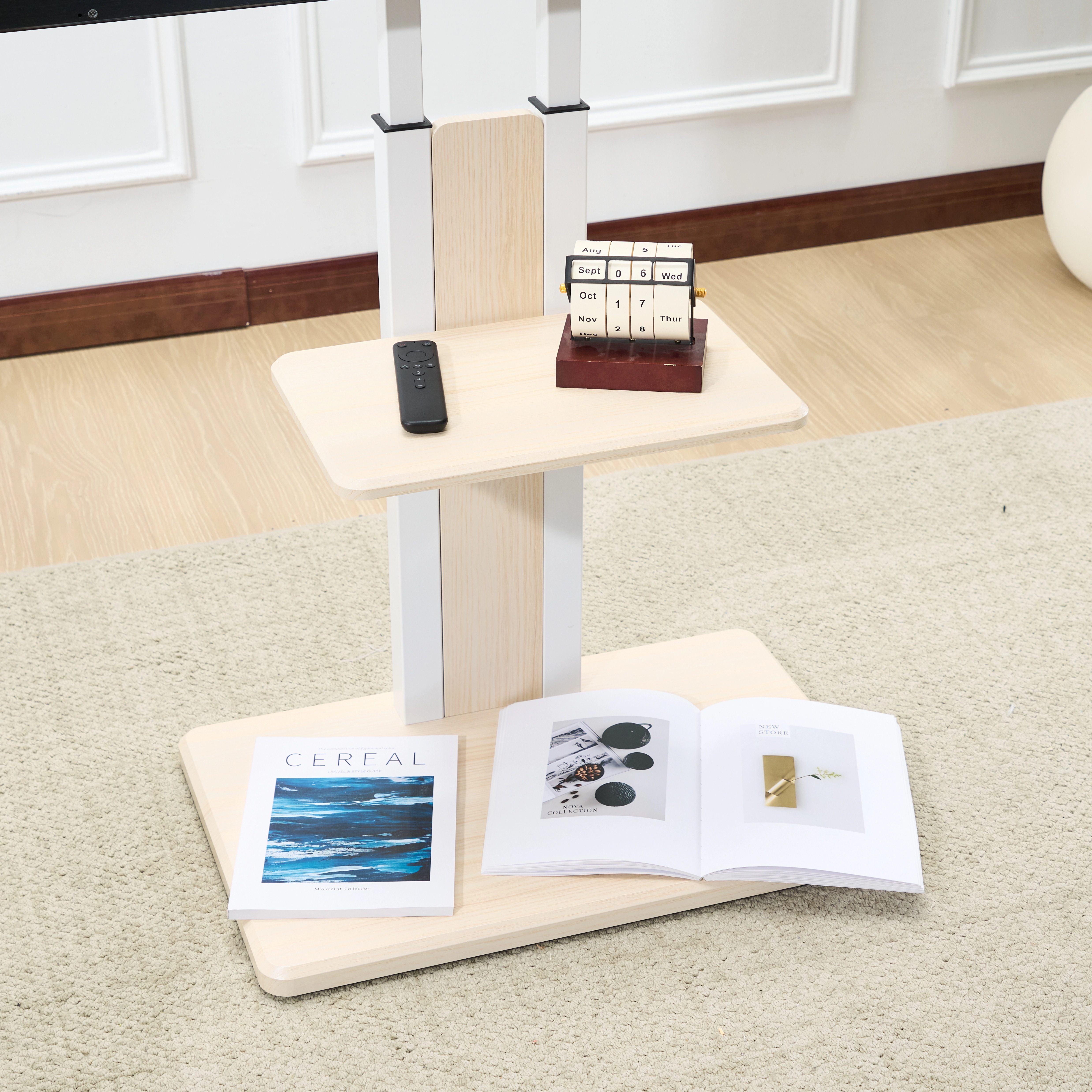 【安心保証】テレビスタンド キャスター付き 壁寄せ ロータイプ 耐震 テレビ台 WALL 単品 棚板 セット テレビ 対応 首振り 調整 壁掛け風 おしゃれ シンプル 白 木目 回転 移動式 TV台