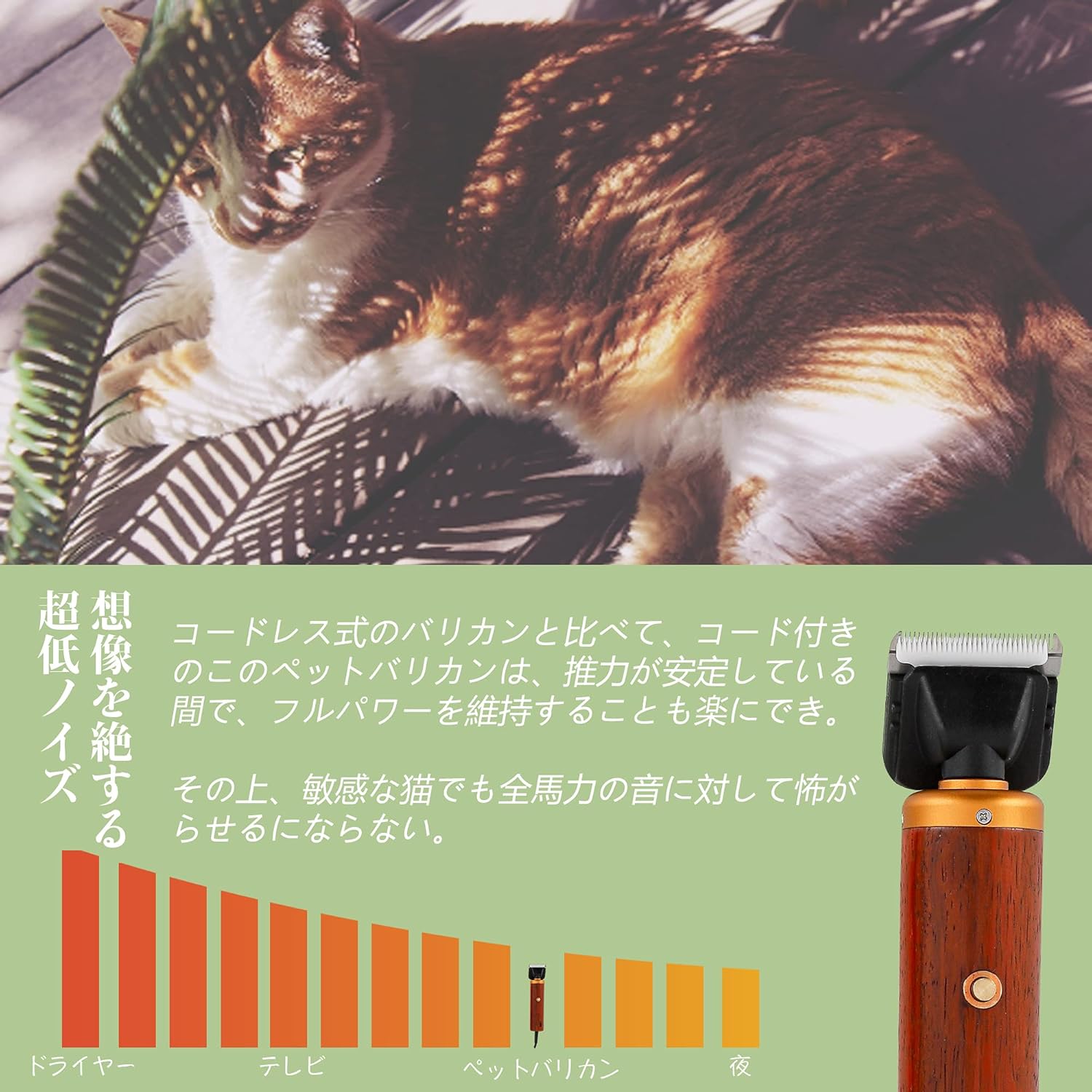 CGOLDENWALL ペット用バリカン ペットクリッパー 低騒音 初心者に適用 プロレベル 小型犬 中型犬 大型犬 猫 羊に適用 ペット美容院/農場 日本語説明書付き