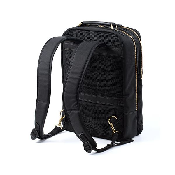 サンワダイレクト ビジネスリュック(メンズ・自立・日本製・鎧布生地・ダブルルーム・18L・ブラック) 200-BAG166BK 1個 mdprevattcaulkingandwaterproofing.com