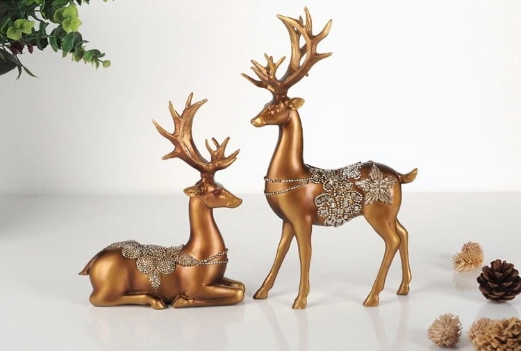オブジェ 鹿 2個1セット エレガント おしゃれ インテリア 美しさ 気品 玄関 リビング ダイニング 置物 プレゼント ゴールド ブルー オブジェ 鹿 2個1セット エレガント おしゃれ インテリア 美しさ 気品 玄関 リビング ダイニング 置物 プレゼント ゴールド ブルー