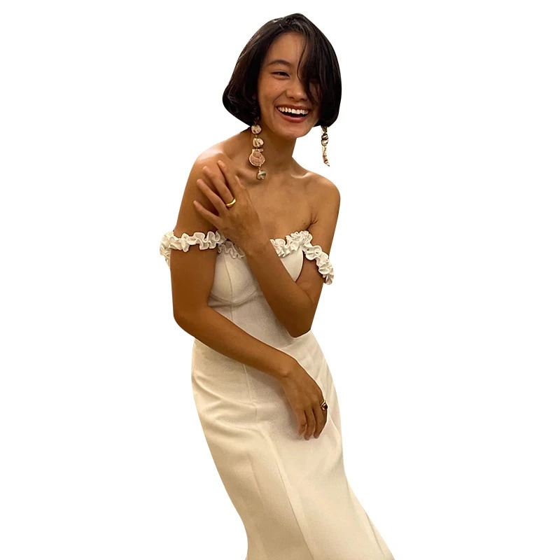 片方の肩サテンウェディングドレス気質の気質花嫁スリムテール女性のためのシンなレトロドレス 片方の肩サテンウェディングドレス気質の気質花嫁スリムテール女性のためのシンなレトロドレス