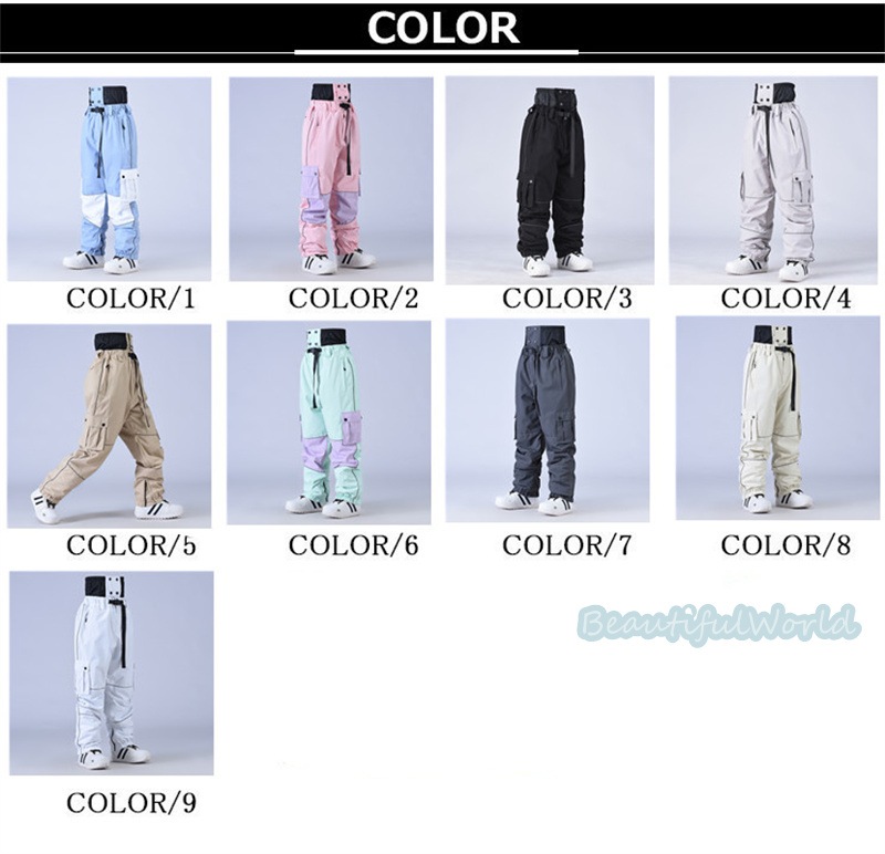 スノーパンツ メンズ レディース スキーパンツ スノーボードウェア スキーウェア ビブパンツ 防寒 防風 冬服 単品 男女兼用 撥水加工