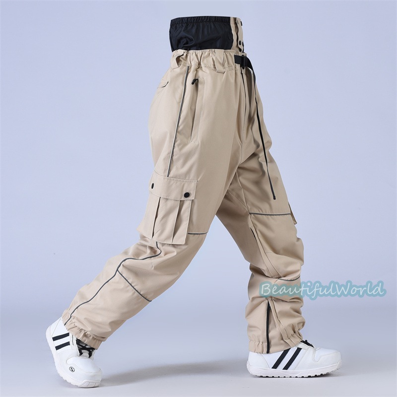 スノーパンツ メンズ レディース スキーパンツ スノーボードウェア スキーウェア ビブパンツ 防寒 防風 冬服 単品 男女兼用 撥水加工