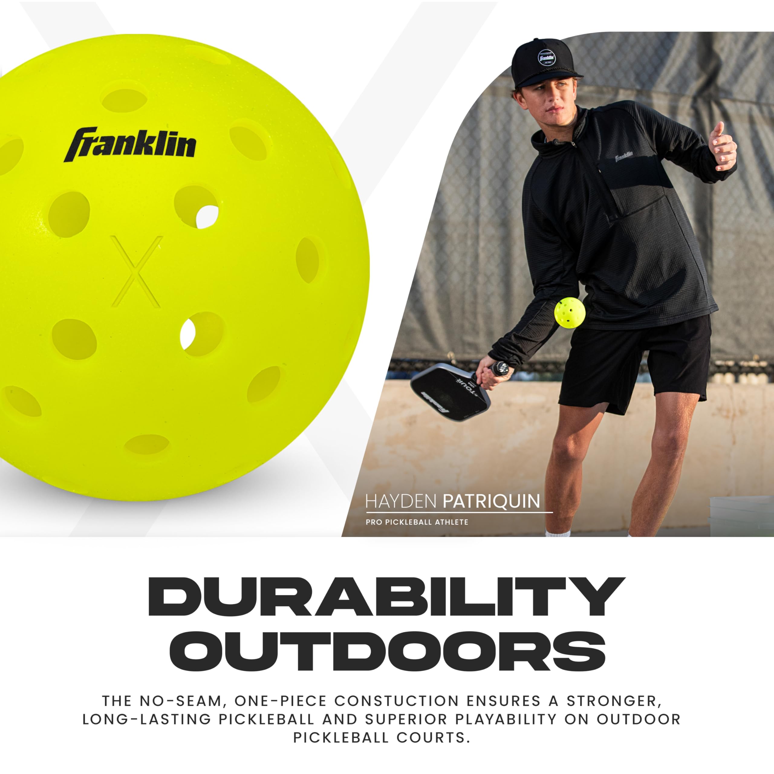 Franklin Sports Outdoor - X-40 ピックルボールボール - 米国(USAPA)承認 - 12パック 外側 - オプティックイエロー - USオープンボール Franklin Sports Outdoor - X-40 ピックルボールボール - 米国(USAPA)承認 - 12パック 外側 - オプティックイエロー - USオープンボール