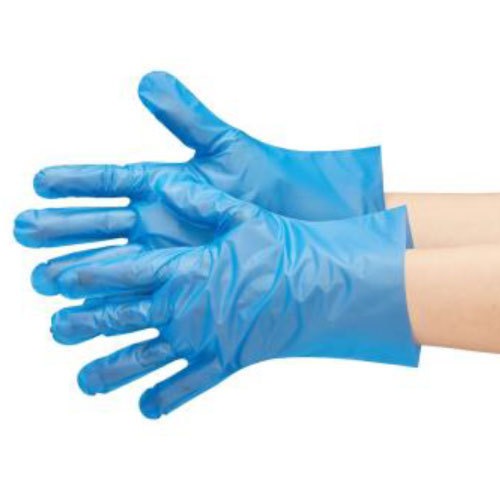 使い捨てポリ手袋 エブノ No.3063 エブケアシルキーグローブ ブルー Sサイズ 100枚入り X10箱
