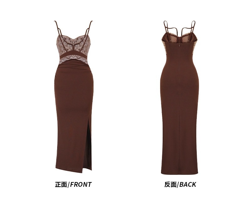 JY.上品 キャミワンピース Vネック スリット タイト ドレス パーティー 着痩せ 大人 お呼ばれ 同窓会 披露宴 卒業式 結婚式 ウェディング 二次会 成人式