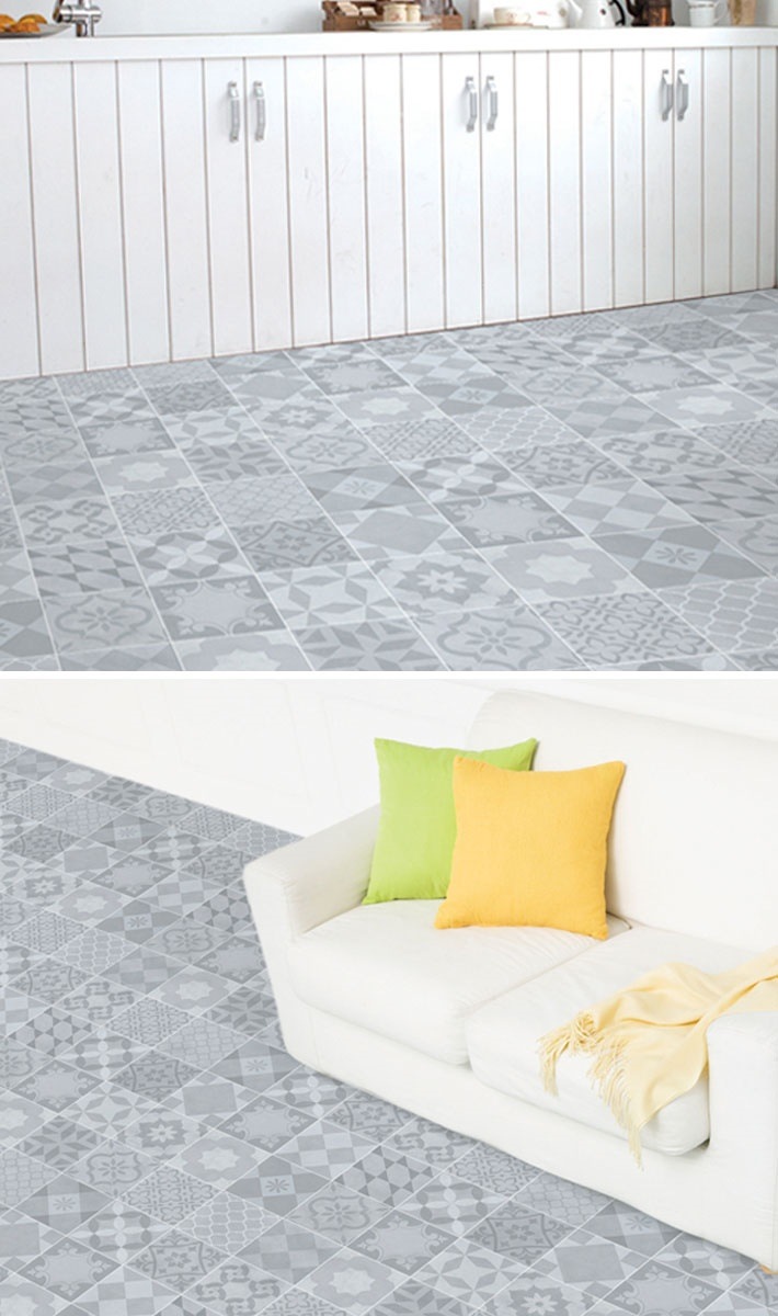 フローリング 傷防止 シールタイプ タイル調 フロアシート ストーン 貼るだけ簡単20mセット 宅F フローリング 傷防止 シールタイプ タイル調 フロアシート ストーン 貼るだけ簡単20mセット 宅F