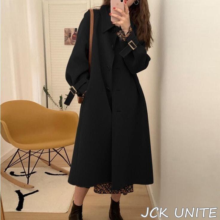 万能流行感チェスターコートロングコートレディースロング丈ジャケットアウタートップスオーバーサイズスリットコート長袖あったか厚秋冬