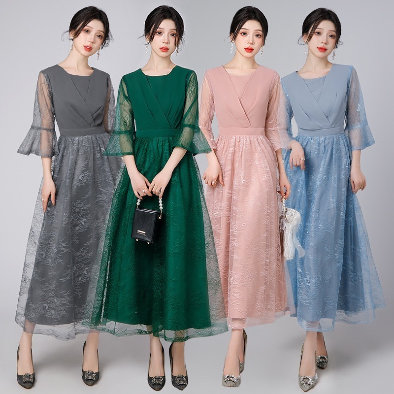 ドレス 2025 パーティー ウェディング フォーマル イブニングドレス ワンピース ロングドレス レース 優雅 エレガント 韓国風 結婚式 前撮り 演奏会 発表会 卒業式 成人式 花嫁