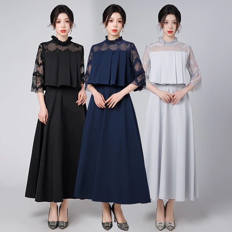 ドレス 2025 パーティー ウェディング フォーマル イブニングドレス ワンピース ロングドレス レース 優雅 エレガント 韓国風 結婚式 前撮り 演奏会 発表会 卒業式 成人式 花嫁