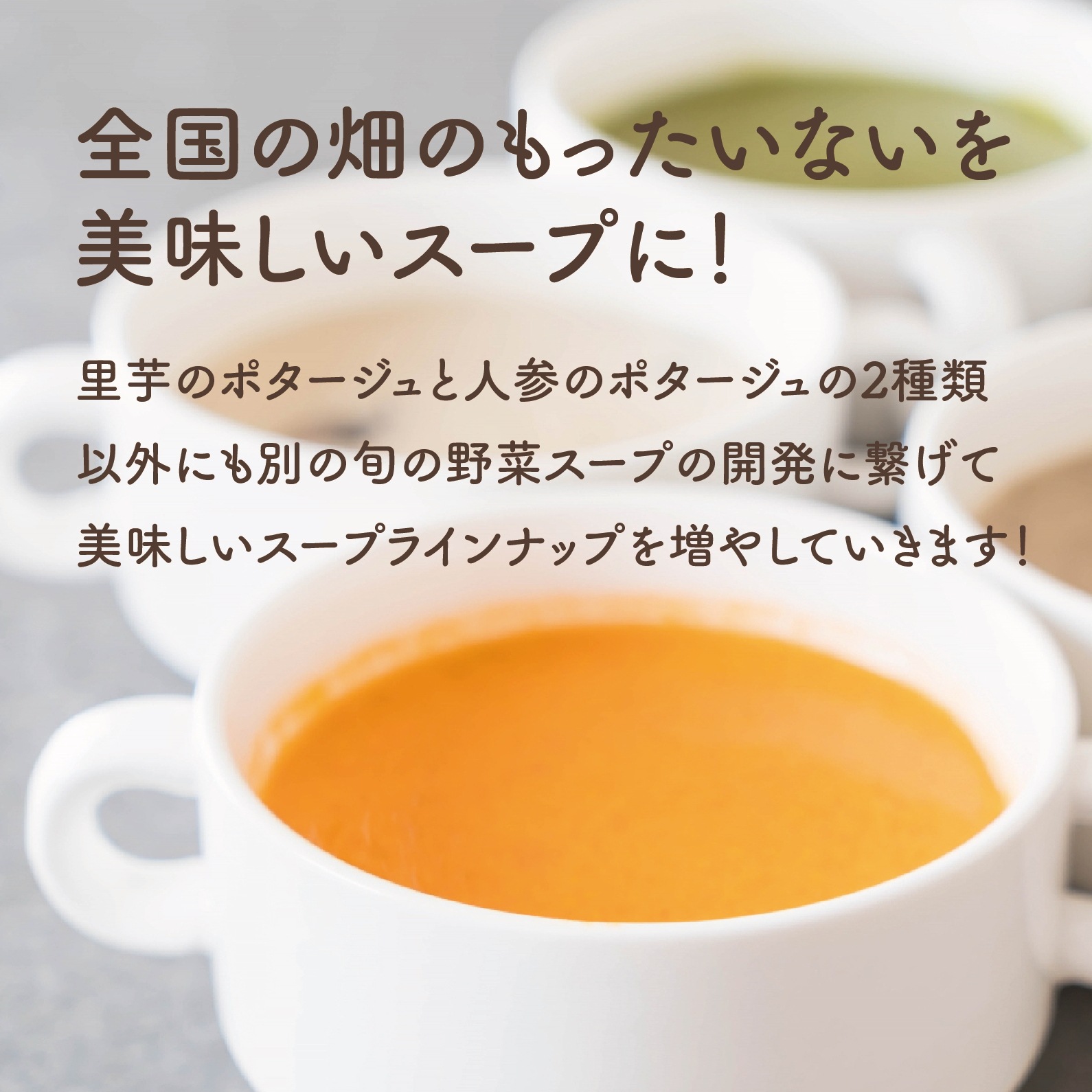 ポタージュスープ 詰め合わせ(人参x2里芋x2さつまいもx2) 1080g (6個入り) ポタージュスープ 詰め合わせ(人参x2里芋x2さつまいもx2) 1080g (6個入り)