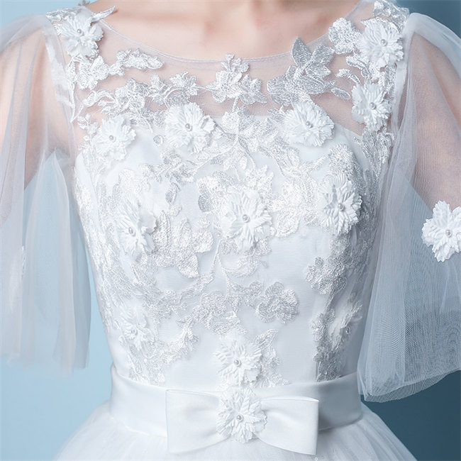 ホワイト ウェディングドレス ウェディングドレス チャイナドレス風 フリル袖 Aライン 編み上げタイプ 撮影 披露宴 結婚式 演奏会 海外挙式ドレス パーティードレス 花嫁 ホワイト ウェディングドレス ウェディングドレス チャイナドレス風 フリル袖 Aライン 編み上げタイプ 撮影 披露宴 結婚式 演奏会 海外挙式ドレス パーティードレス 花嫁