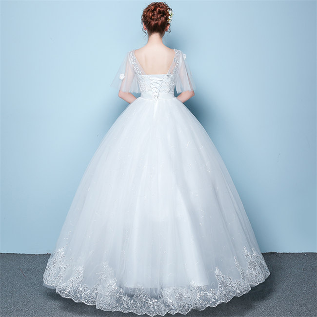 ホワイト ウェディングドレス ウェディングドレス チャイナドレス風 フリル袖 Aライン 編み上げタイプ 撮影 披露宴 結婚式 演奏会 海外挙式ドレス パーティードレス 花嫁 ホワイト ウェディングドレス ウェディングドレス チャイナドレス風 フリル袖 Aライン 編み上げタイプ 撮影 披露宴 結婚式 演奏会 海外挙式ドレス パーティードレス 花嫁