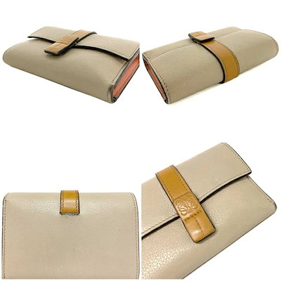 デザイン Loewe : ロエベ 三つ折り 財布 ベージュ ブラウ : バッグ
