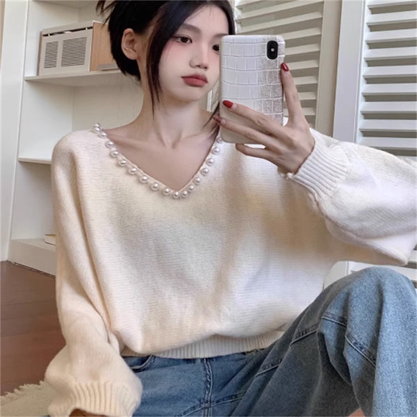 Qoo10] トップス セーター 萌え袖 袖あり 長袖