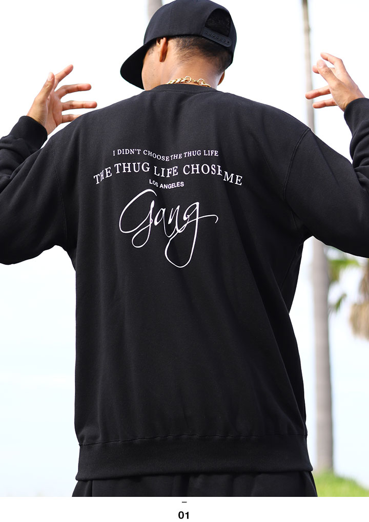 ACE FLAG トレーナー ブランド 長袖 スウェット 裏パイル メンズ 春秋冬用 黒 大きいサイズ エースフラッグ トップス シンプル Thug Life ACE