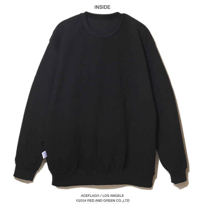 ACE FLAG トレーナー ブランド 長袖 スウェット 裏パイル メンズ 春秋冬用 黒 大きいサイズ エースフラッグ トップス シンプル Thug Life ACE