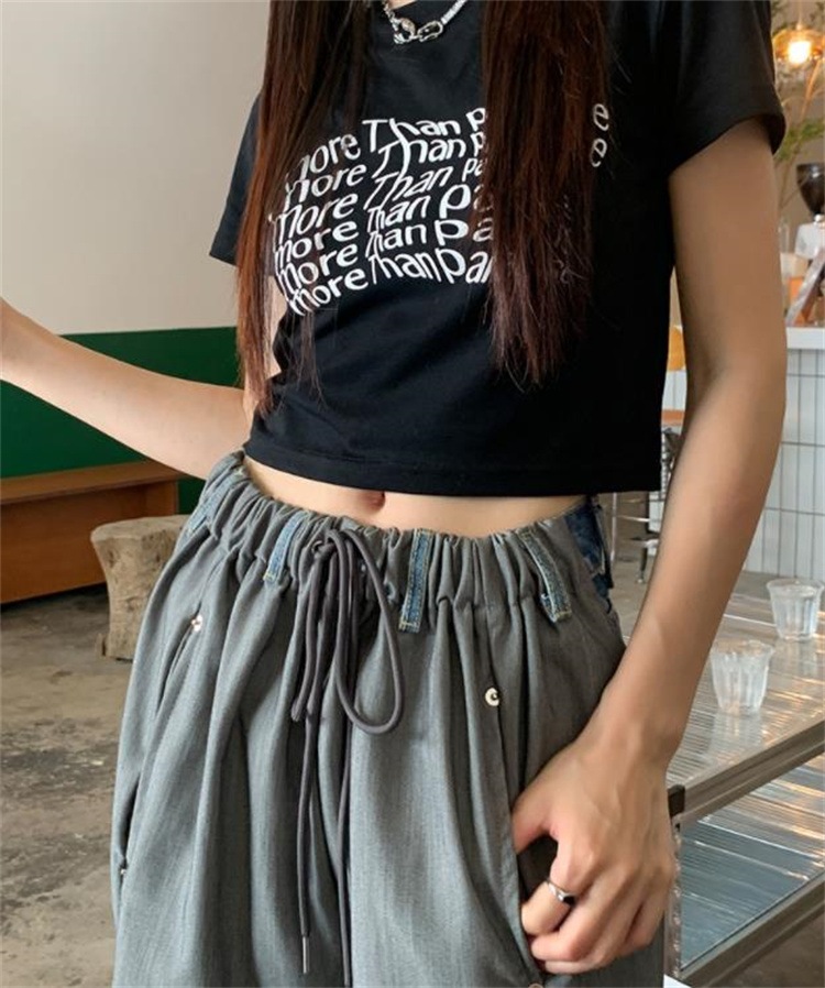 韓国ファッション カジュアルパンツ ロングパンツ 快適である ジーンズ スリム ストリート トレンド 怠惰な風 気質 母の日 プレゼント