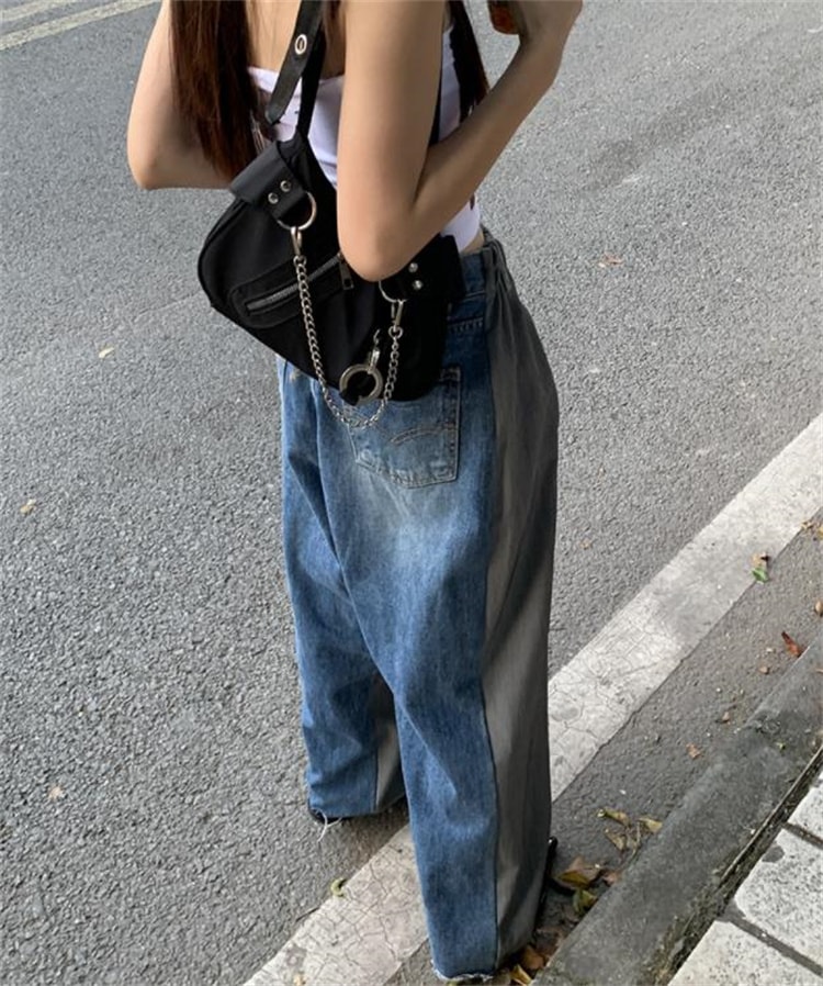 韓国ファッション カジュアルパンツ ロングパンツ 快適である ジーンズ スリム ストリート トレンド 怠惰な風 気質 母の日 プレゼント