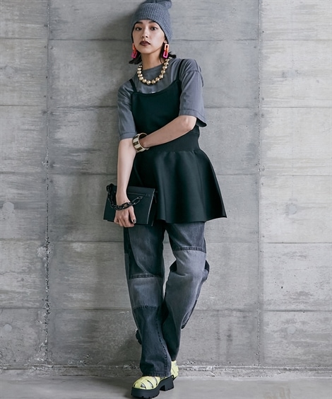 Qoo10 ニッセン ペプラムニットキャミソールチュニ チュニ