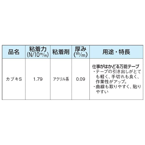 建築塗装用マスキングテープ カブキS 18mmx18m 黄色（70巻入）