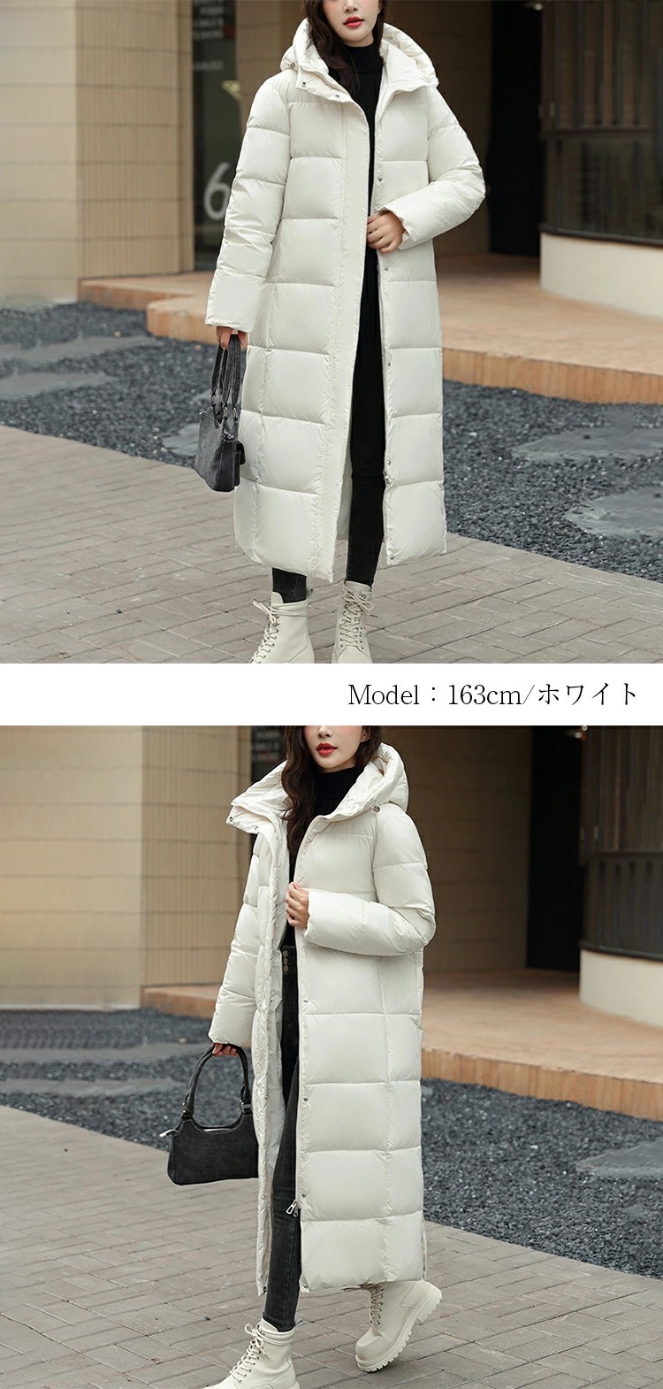 ダウンジャケット 撥水 ジャンパー前開き 大きいサイズ アウター ポケット付き 厚手 ダウンコート 中綿コート ゆったり フード付き 軽量 ロングコート ロング丈 ロングダウンコート 冬 コート 防