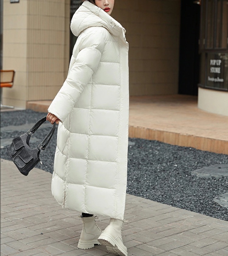 ダウンジャケット 撥水 ジャンパー前開き 大きいサイズ アウター ポケット付き 厚手 ダウンコート 中綿コート ゆったり フード付き 軽量 ロングコート ロング丈 ロングダウンコート 冬 コート 防