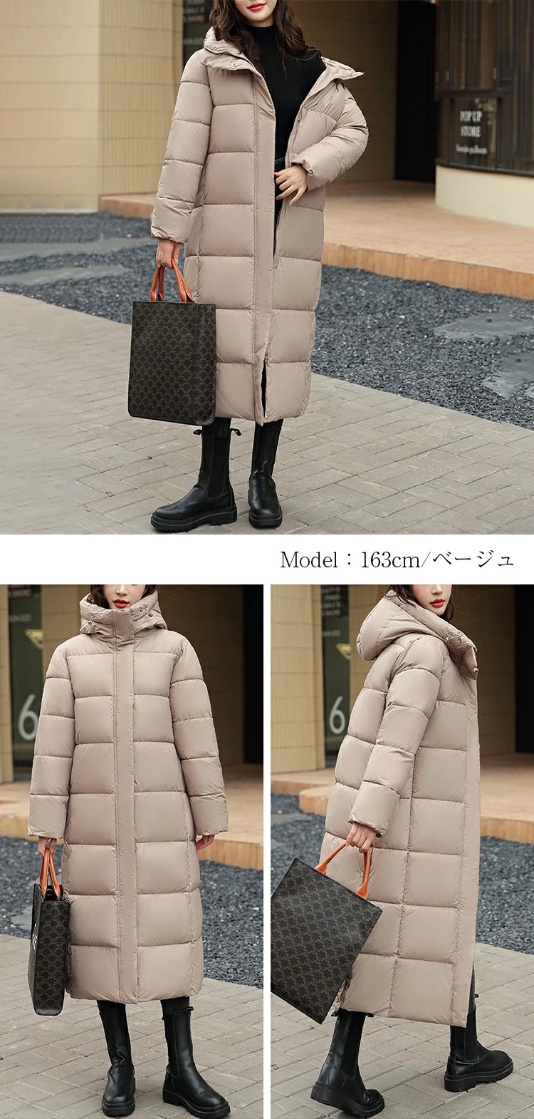 ダウンジャケット 撥水 ジャンパー前開き 大きいサイズ アウター ポケット付き 厚手 ダウンコート 中綿コート ゆったり フード付き 軽量 ロングコート ロング丈 ロングダウンコート 冬 コート 防