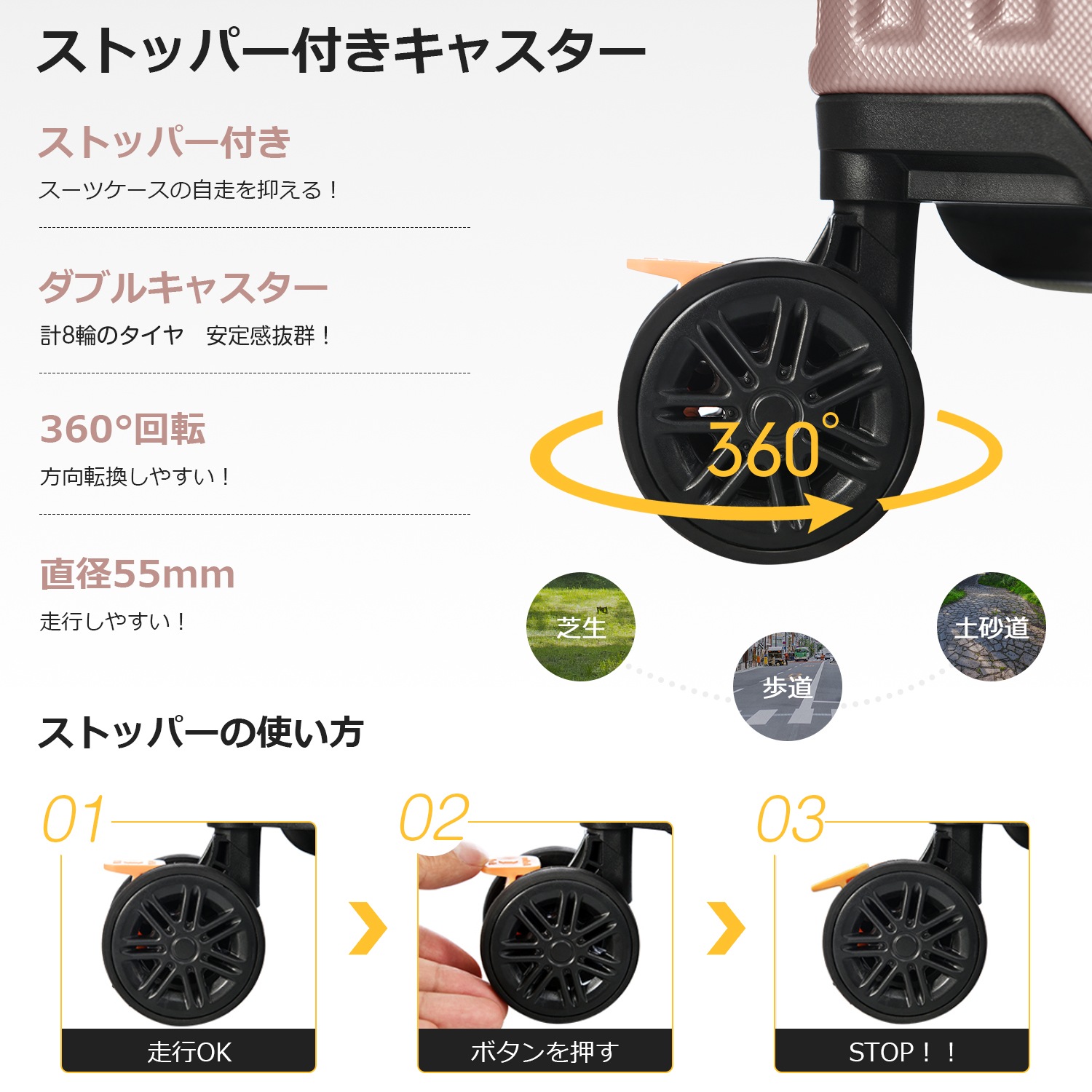 スーツケース Mサイズ キャリーバッグ USB充電ボート付き キャリーケース 超軽量 かわいいい TSAロック搭載 4日-7日 中型 suitcase